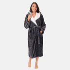 Charlotte West Ladies Zip Up Thick Piled Robe (Size 12-14) -  Light Grey
