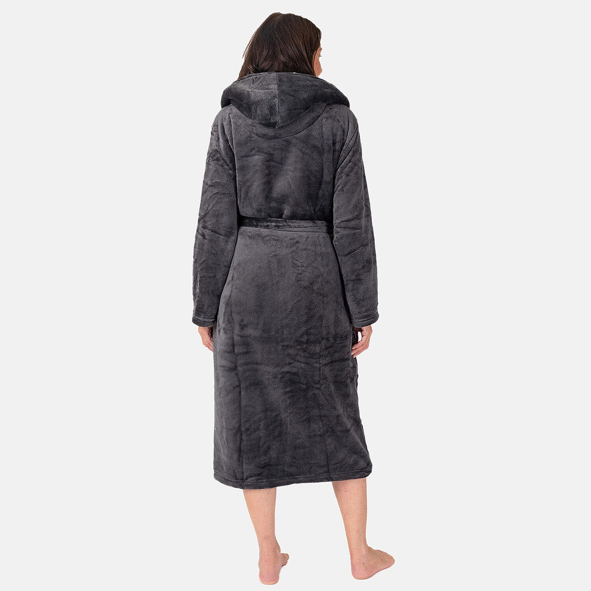 Charlotte West Ladies Zip Up Thick Piled Robe (Size 8-10) - Light Grey 7677011 4