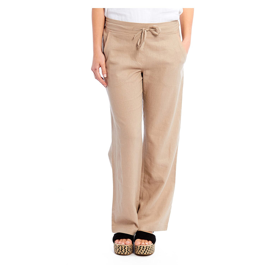 Charlotte West Linen Blend Ladies Trouser (Size 12) - Stone