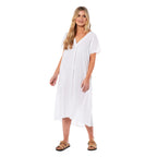 Charlotte West Linen Midi Dress - White (size-10)