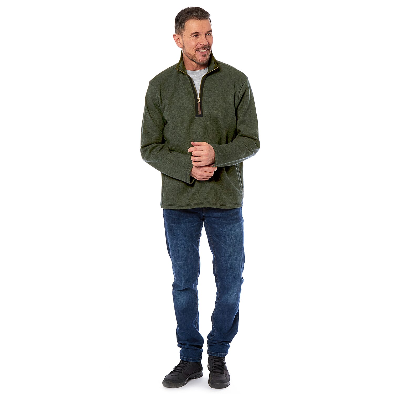 Arctic Storm Mens Waffle Quarter Zip Top with Side Pockets 7840750 0