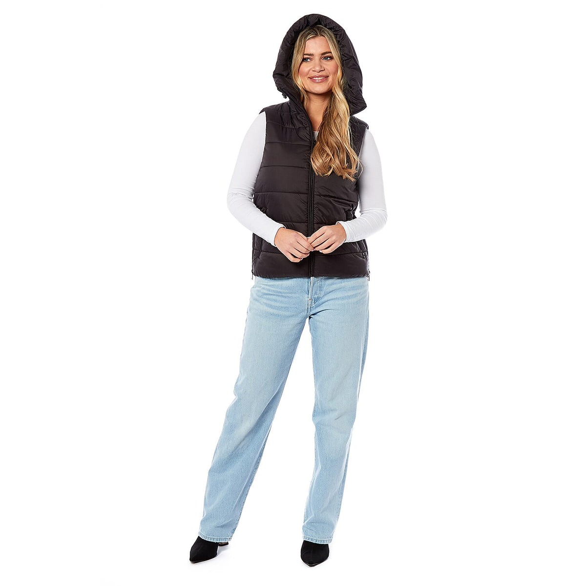 Designer Closeout - Charlotte West Padded Gilet with Hood  - Black (Size 10)- Limited Stock V32442996 1