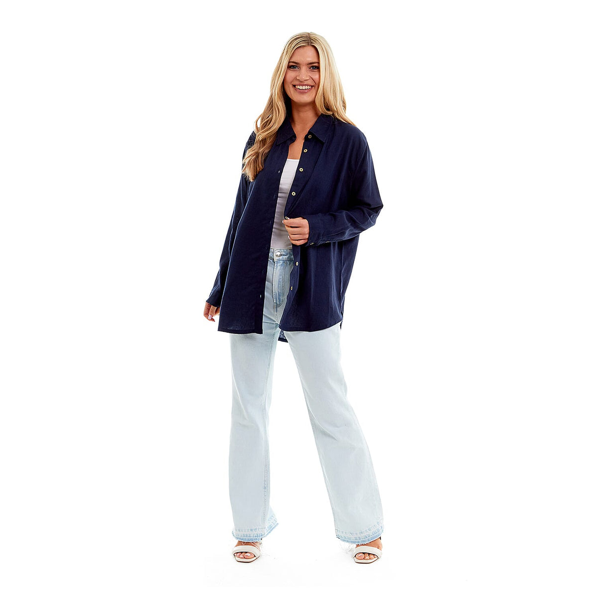 Charlotte West Ladies Linen Oversized Shirt V32608148 0