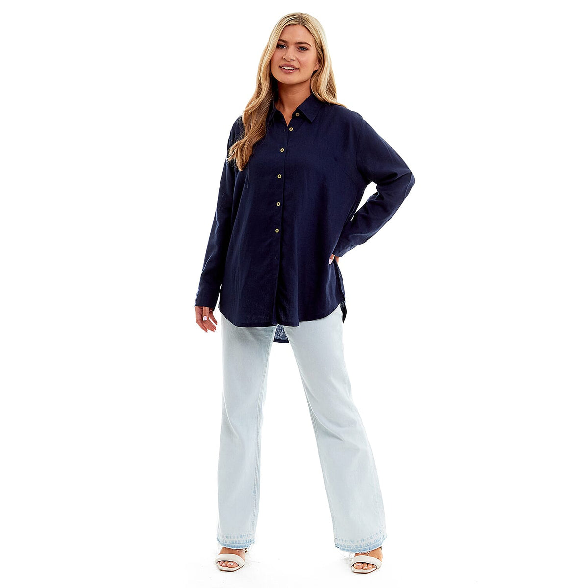 Charlotte West Ladies Linen Oversized Shirt V32608148 2