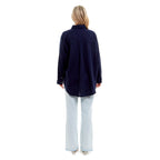 Charlotte West Ladies Linen Oversized Shirt (Size 10) - Navy