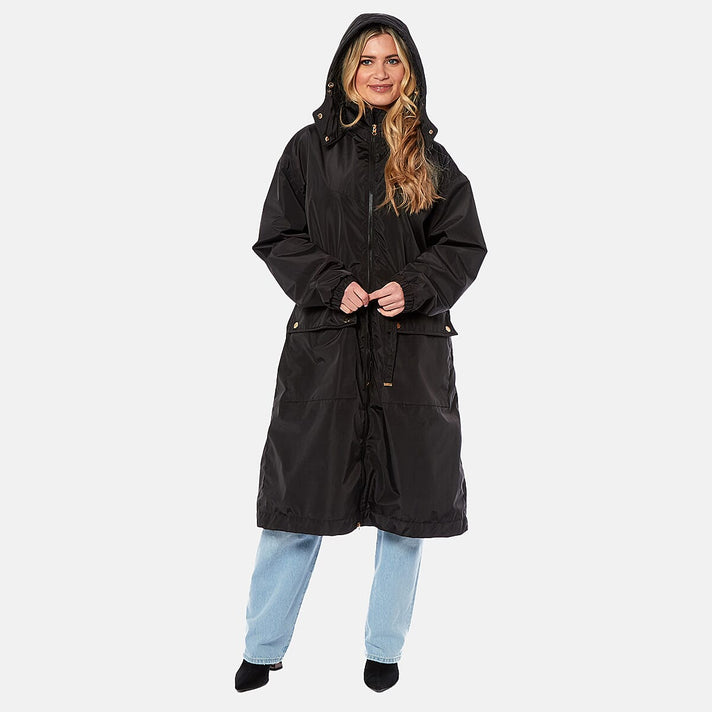 Charlotte West Water Resistant Sherpa Lined Hoodie Coat (Size 20) - Black 8088685 1