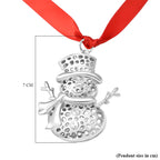 RACHEL GALLEY Snowman Charm with Red Ribbon in Silver Tone