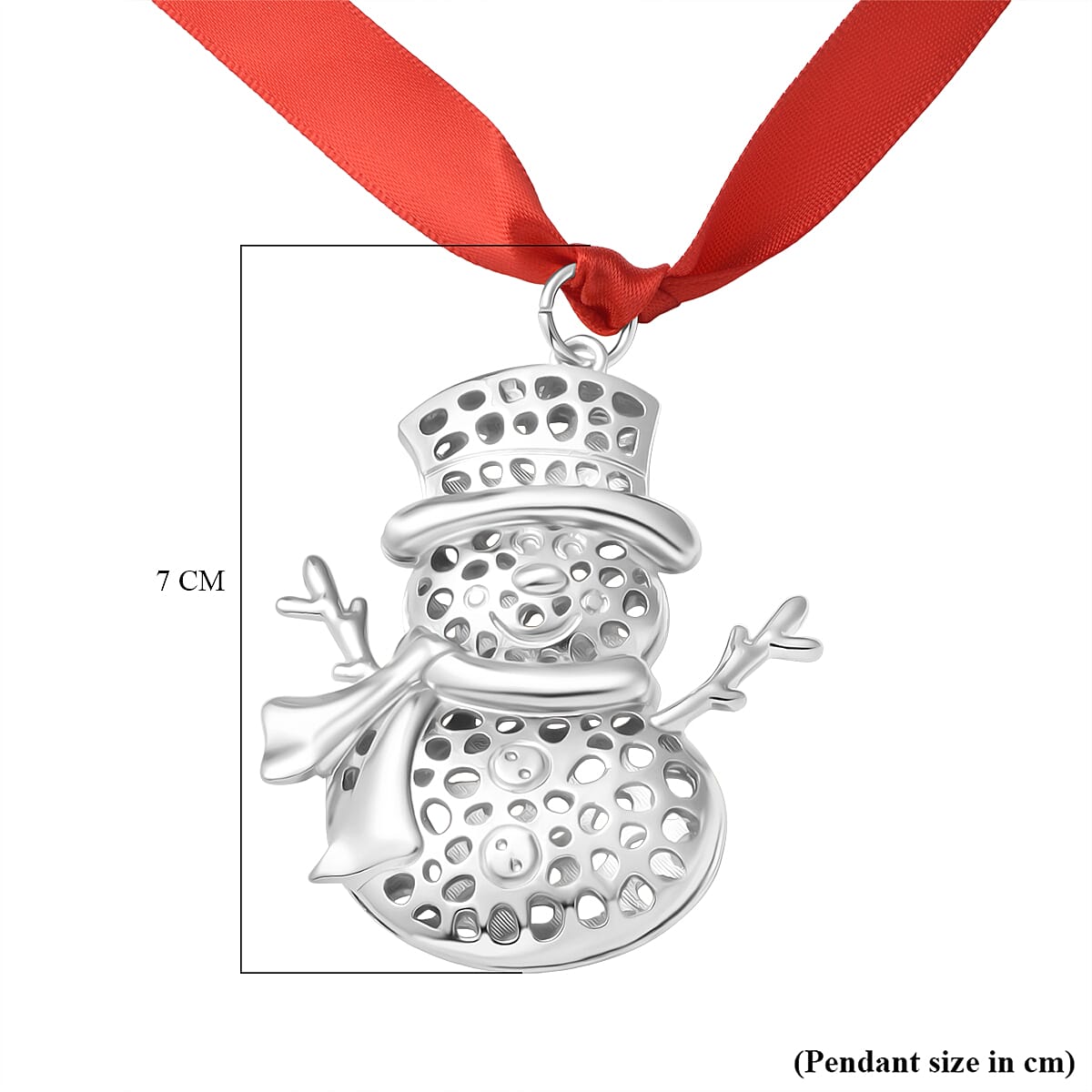 RACHEL GALLEY Snowman Charm with Red Ribbon in Silver Tone 8306305 4