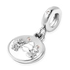 Charmes De Memoire Simulated Diamond Enamelled Charm in Sterling Silver