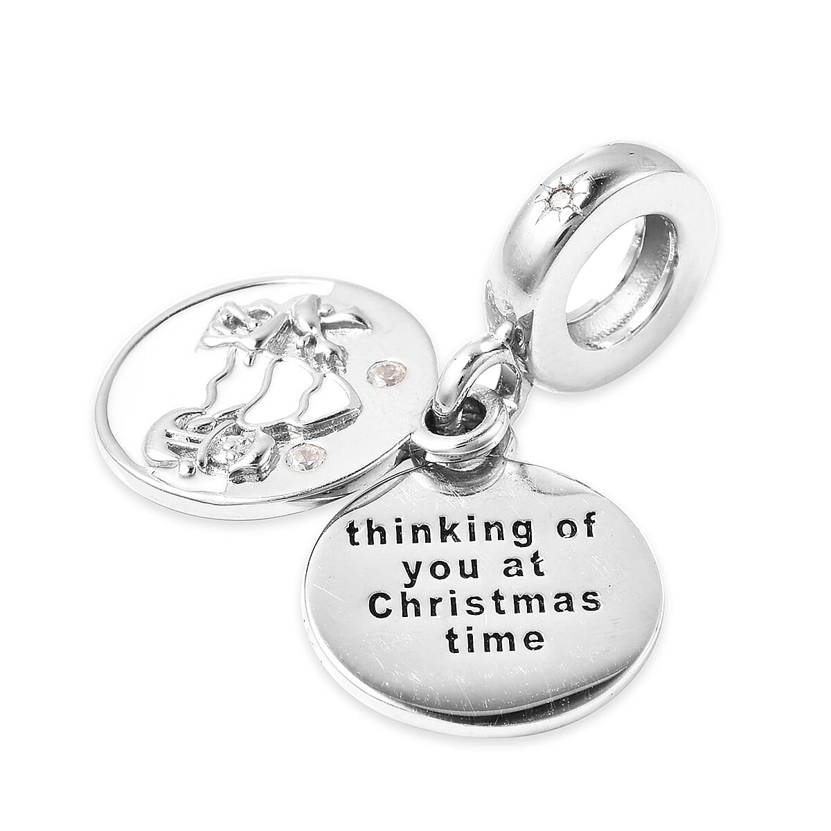 Charmes De Memoire Simulated Diamond Enamelled Charm in Sterling Silver 3710625 2