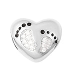 Charms De Memoire Sterling Silver Simulated Diamond Heart Charm