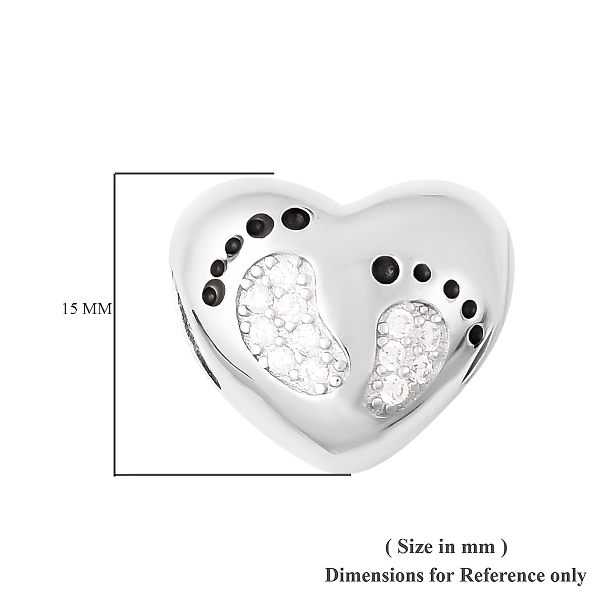 Charmes De Memoire Sterling Silver Simulated Diamond Heart Charm 3645705 3