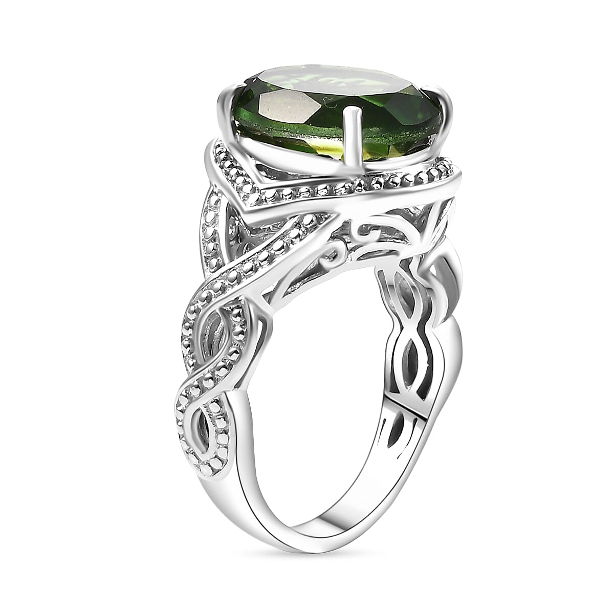 Chartreuse Quartz Ring in Platinum Tone 5.06 Ct. 7995658 3