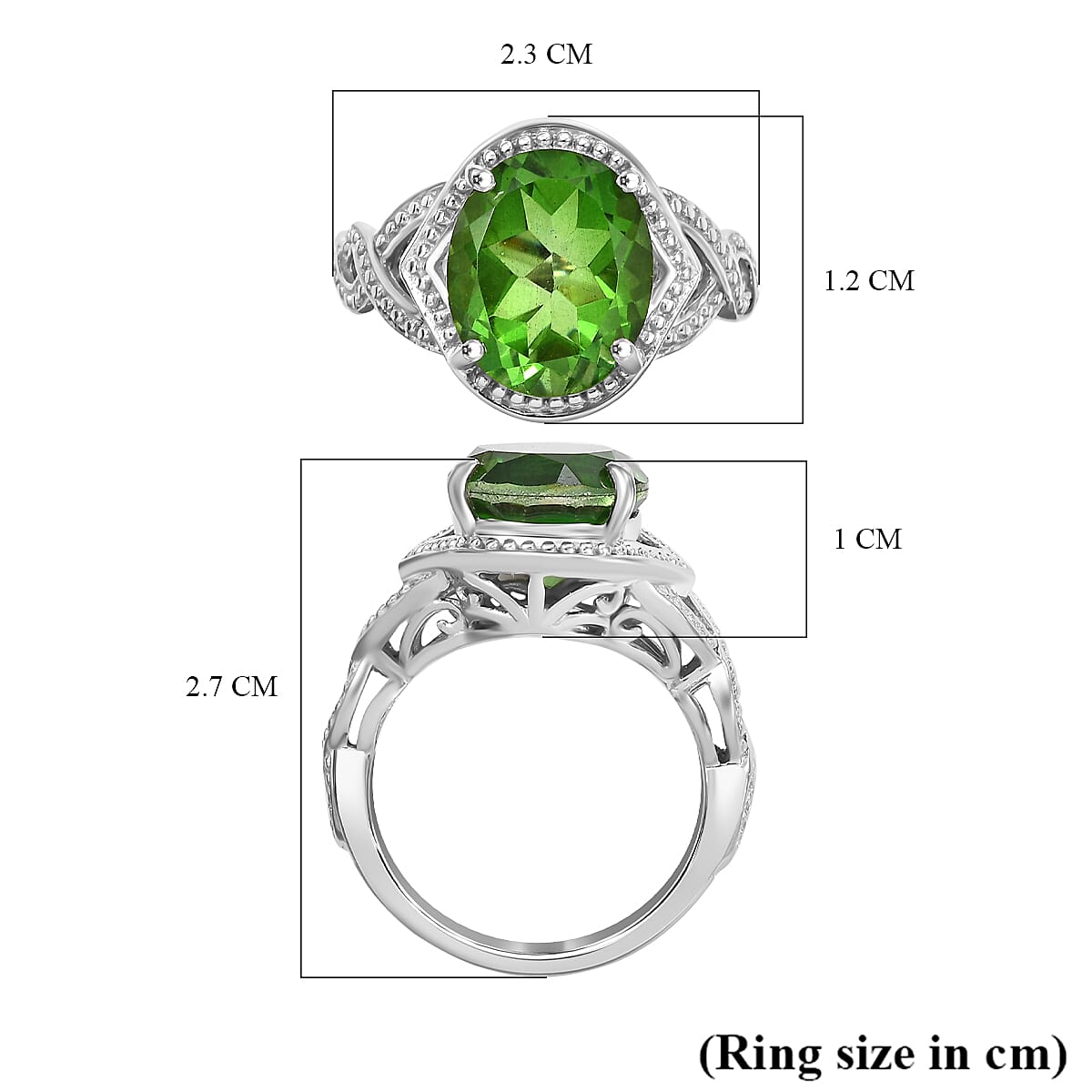 Chartreuse Quartz Ring in Platinum Tone 5.06 Ct. 7995658 5