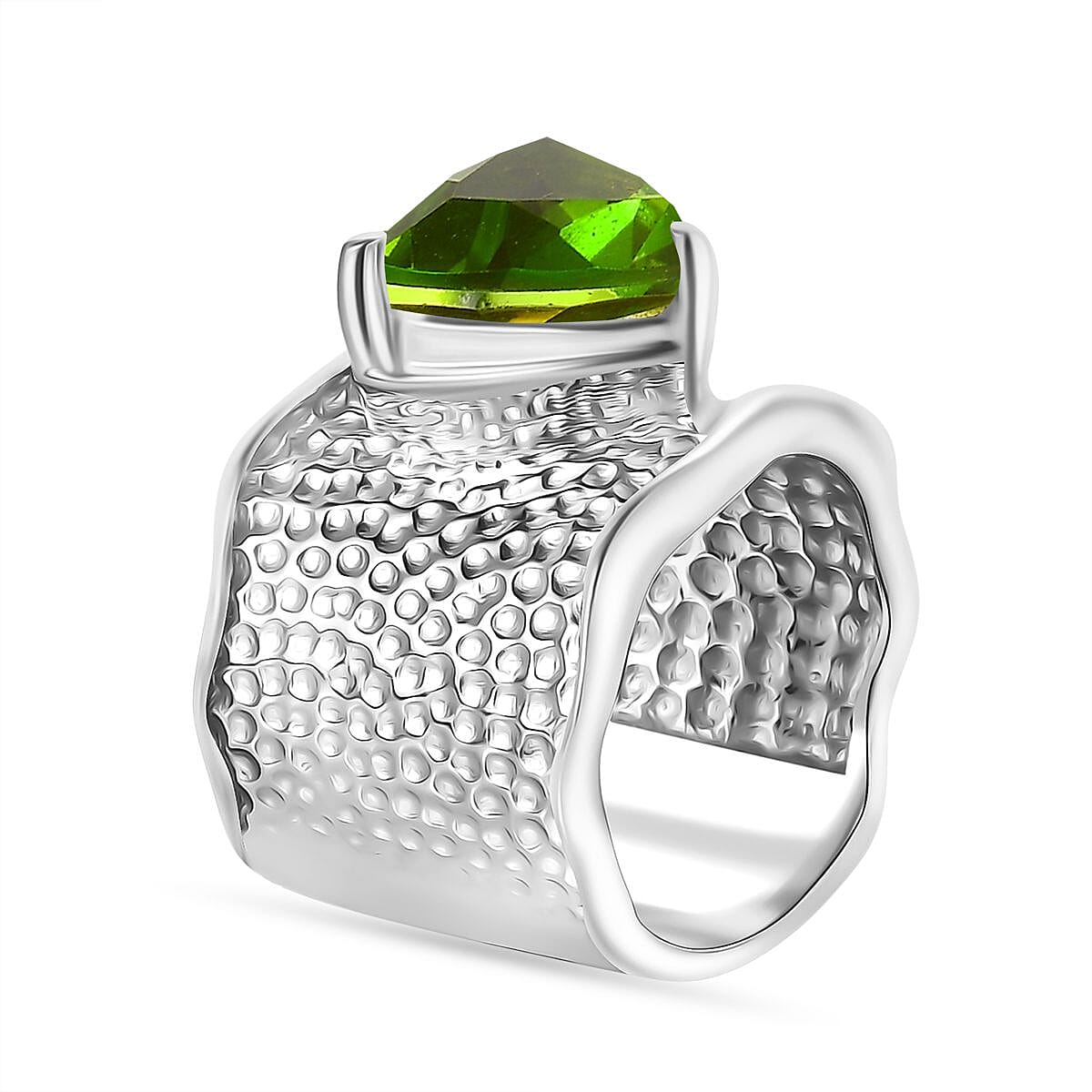 Chartreuse Quartz Solitaire Ring in Silver Tone 4.48 Ct. 7957829 3