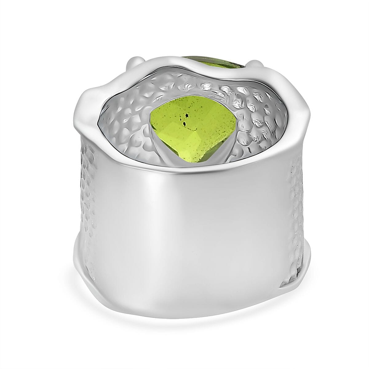 Chartreuse Quartz Solitaire Ring in Silver Tone 4.48 Ct. 7957829 4