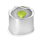 Chartreuse Quartz Solitaire Ring in Silver Tone 4.48 Ct.
