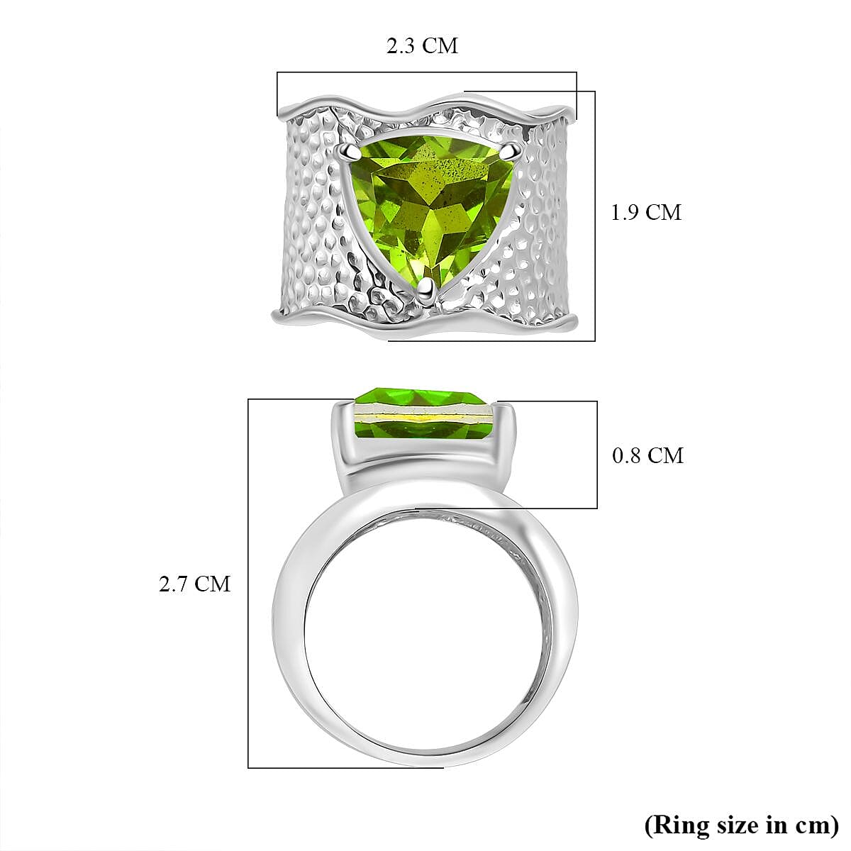 Chartreuse Quartz Solitaire Ring in Silver Tone 4.48 Ct. 7957829 5