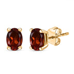 Cherry Citrine Solitaire Earring with Push Back in 14K Gold Plated Sterling Silver 1.72 Ct.