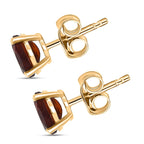 Cherry Citrine Solitaire Earring with Push Back in 14K Gold Plated Sterling Silver 1.72 Ct.
