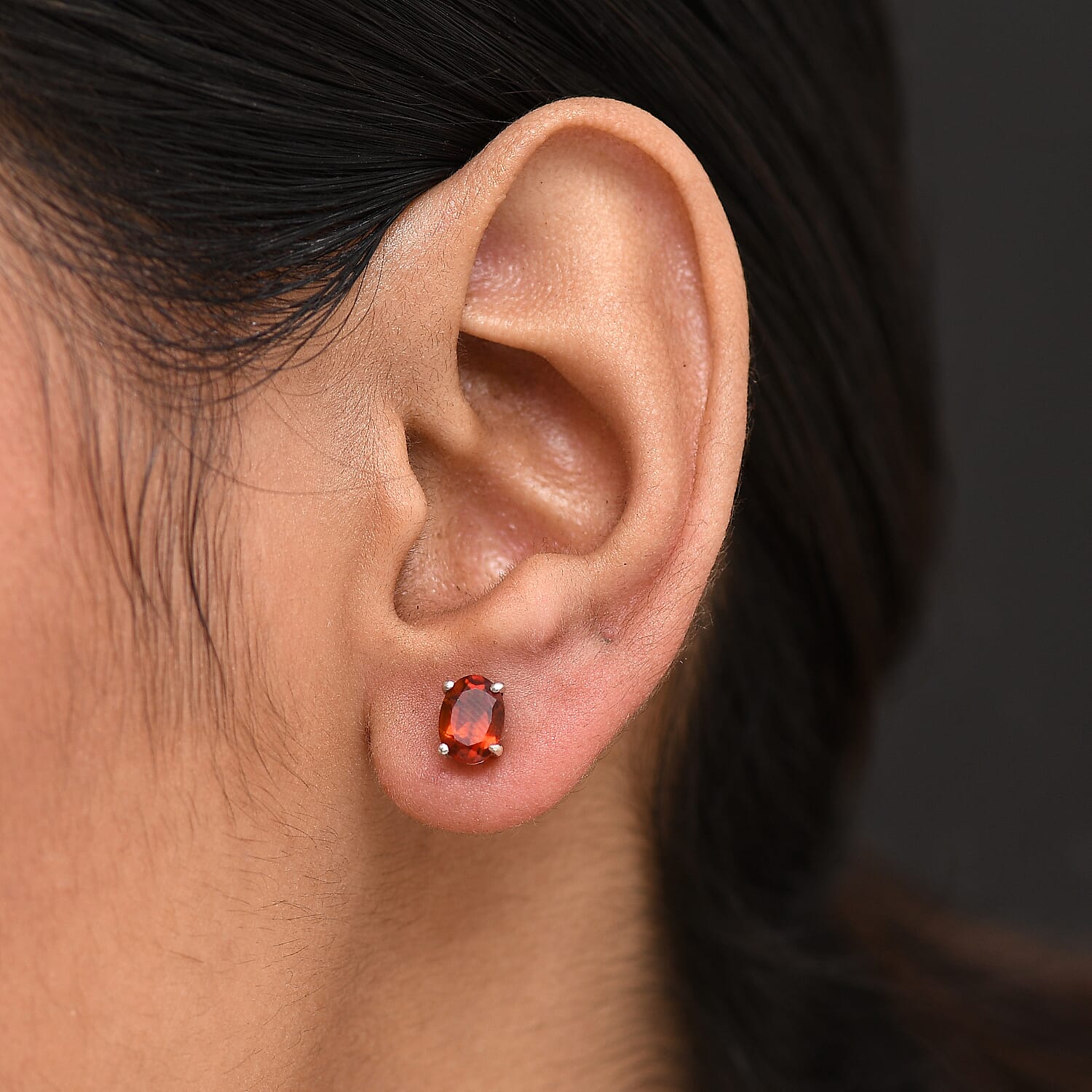 Cherry Citrine Earring with Push Back in Platinum Overlay Sterling Silver 1.72 Ct. 8273215 3