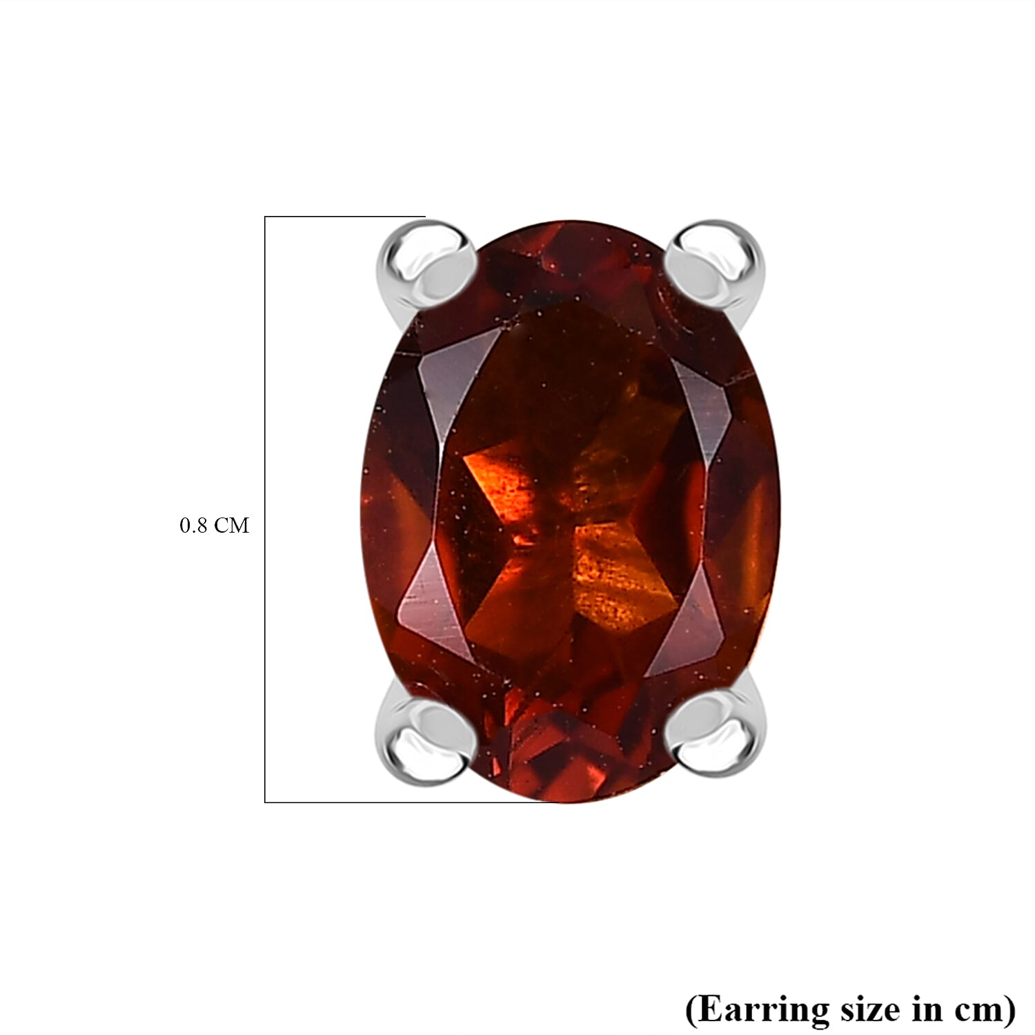 Cherry Citrine Earring with Push Back in Platinum Overlay Sterling Silver 1.72 Ct. 8273215 5