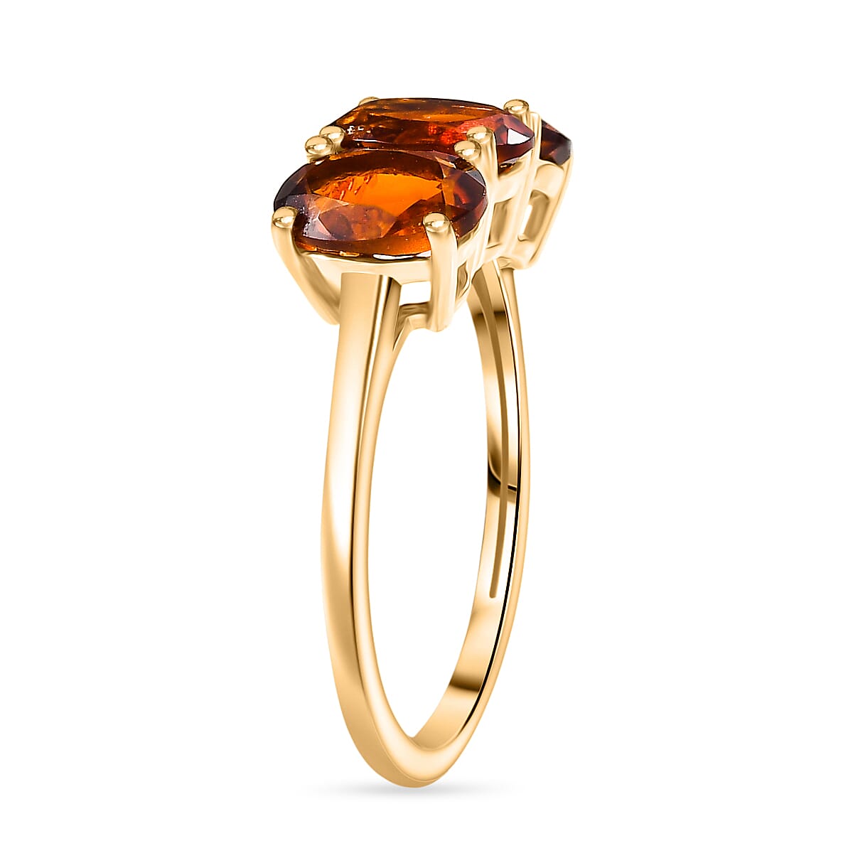 Cherry Citrine Trilogy Ring in Yellow Gold Plated Sterling Silver 2.59 Ct. 8273201 4