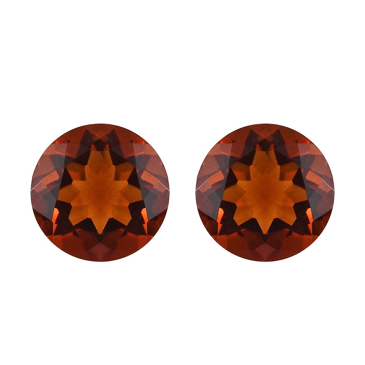 Set of 2 Cherry Citrine Loose Gemstone in Round Cut (6 mm) 7733704 0