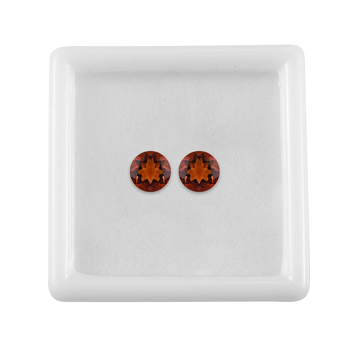 Set of 2 Cherry Citrine Loose Gemstone in Round Cut (6 mm) 7733704 3