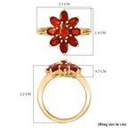Cherry Fire Opal Ring in 18K YG Vermeil Sterling Silver 1.62 ct