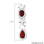 Cherry Fire Opal Solitaire Stud Push Post Earring in Rhodium Overlay Sterling Silver 1.03 Ct.