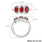 Salamanca Fire Opal & White Zircon Ring in Rhodium Overlay Sterling Silver 2.26 ct