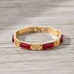 Designer Inspired- Cherry Quartz Magnetic Therapy Bracelet (Size - 7.25) in Yellow Gold Tone 16.00 Ct