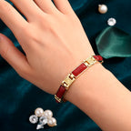 Designer Inspired- Cherry Quartz Magnetic Therapy Bracelet (Size - 7.25) in Yellow Gold Tone 16.00 Ct