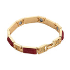 Designer Inspired- Cherry Quartz Magnetic Therapy Bracelet (Size - 7.25) in Yellow Gold Tone 16.00 Ct