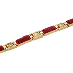 Designer Inspired- Cherry Quartz Magnetic Therapy Bracelet (Size - 7.25) in Yellow Gold Tone 16.00 Ct