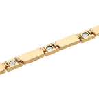 Designer Inspired- Cherry Quartz Magnetic Therapy Bracelet (Size - 7.25) in Yellow Gold Tone 16.00 Ct