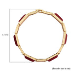 Designer Inspired- Cherry Quartz Magnetic Therapy Bracelet (Size - 7.25) in Yellow Gold Tone 16.00 Ct