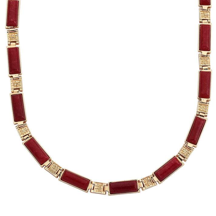 Designer Inspired - Cherry Quartz Magnetic Therapy Necklace (Size - 16) 50.00 Ct. V32731761 1