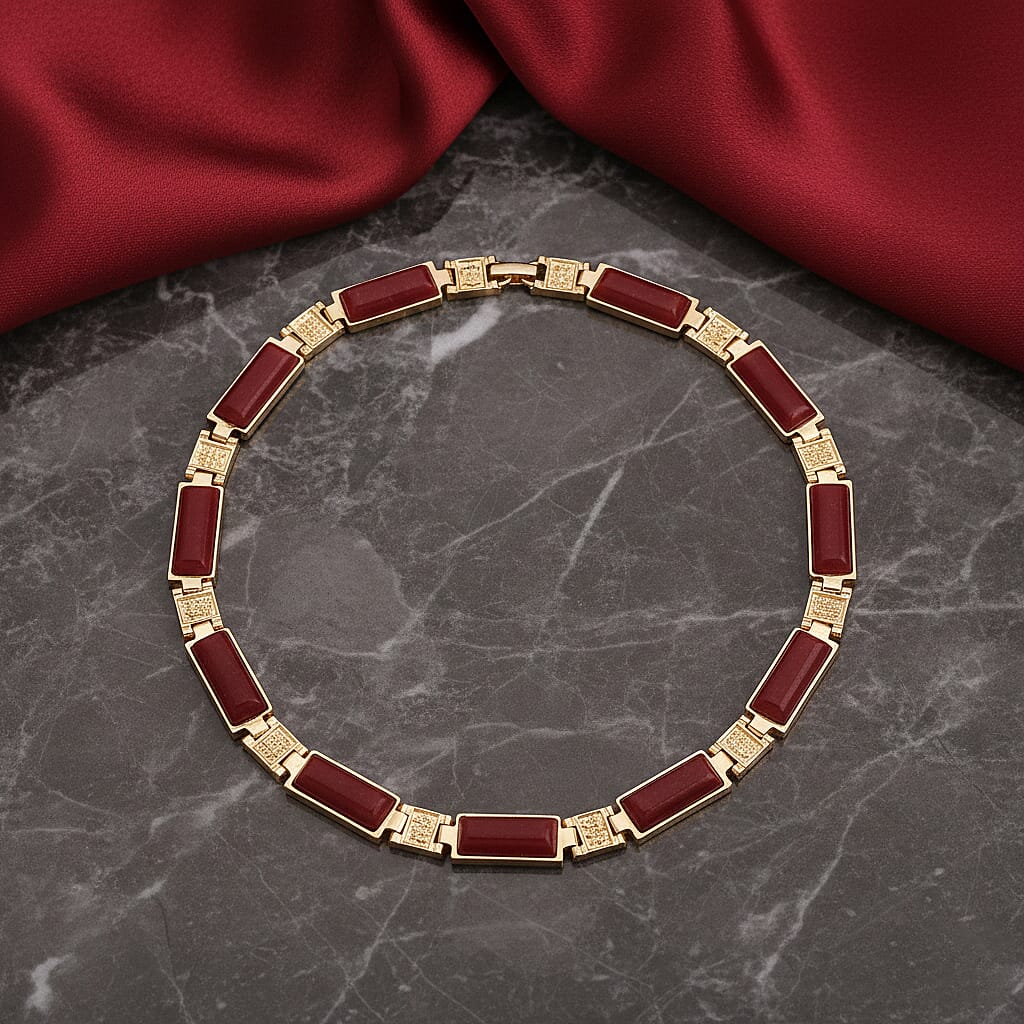 Designer Inspired - Cherry Quartz Magnetic Therapy Necklace (Size - 16) 50.00 Ct. V32512854 2