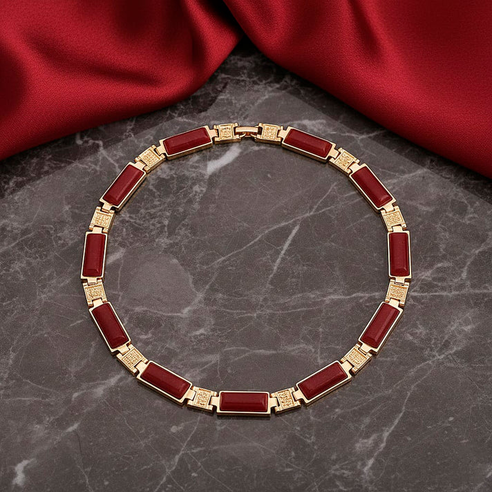 Designer Inspired - Cherry Quartz Magnetic Therapy Necklace (Size - 16) 50.00 Ct. V32731761 2