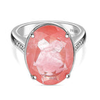 Cherry Quartz Ring in Silver Tone 6.25 Ct.