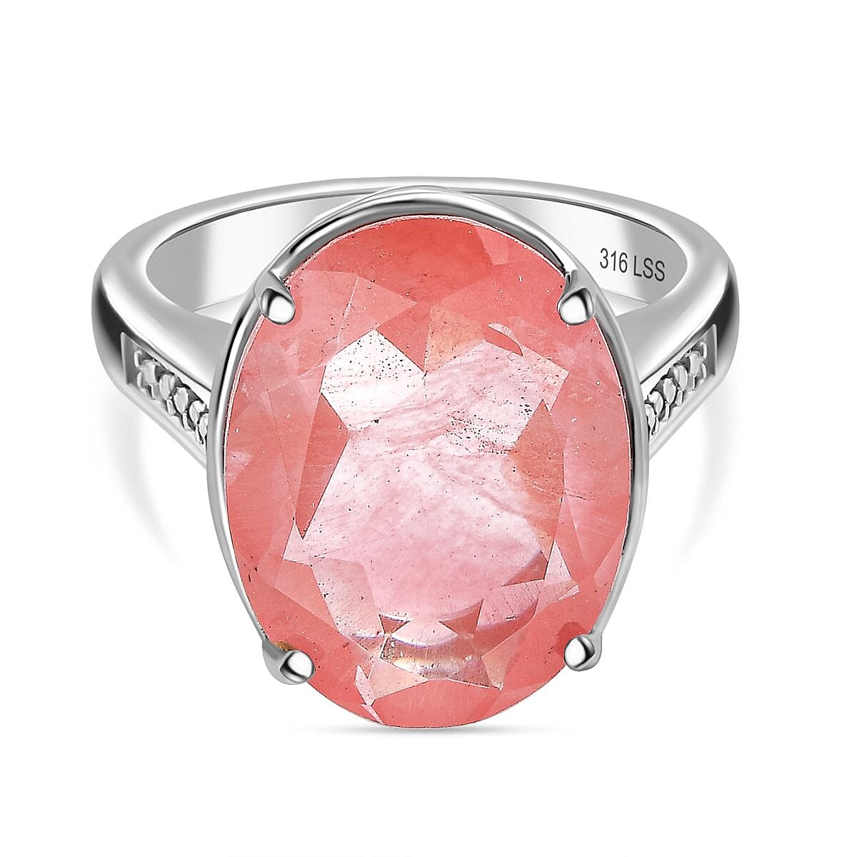 Cherry Quartz Ring in Silver Tone 6.25 Ct. 7981996 0