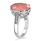 Cherry Quartz Ring in Silver Tone 6.25 Ct.