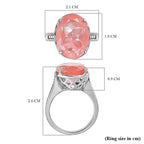 Cherry Quartz Ring in Silver Tone 6.25 Ct.