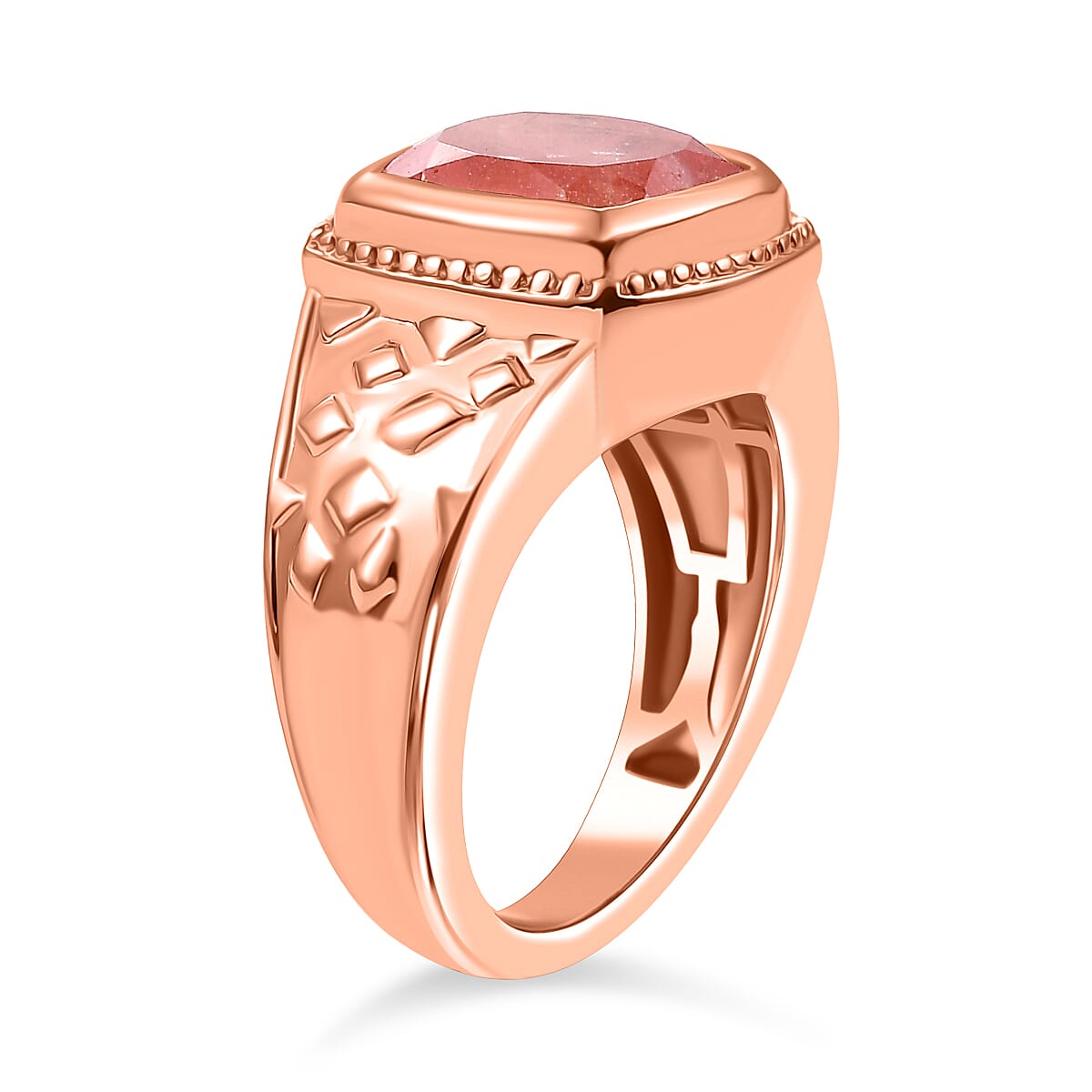 Cherry Quartz Solitaire Ring in Rose Gold Tone 3.14 Ct. 7987079 3