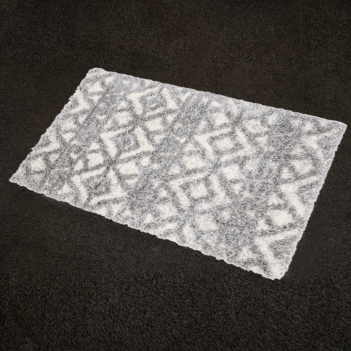 Rug and Door Mat (Size 210x150 cm) - Grey and Cream 7516822 1