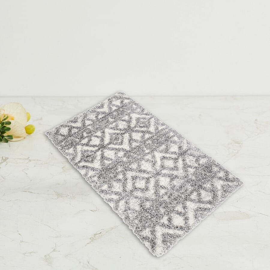 Rug and Door Mat (Size 210x150 cm) - Grey and Cream 7516822 2