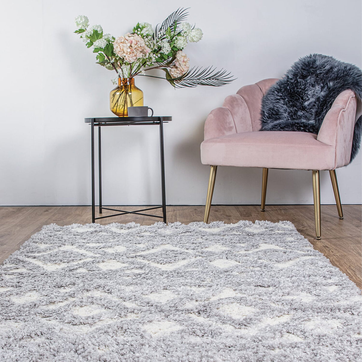 Rug and Door Mat (Size 210x150 cm) - Grey and Cream 7516822 3