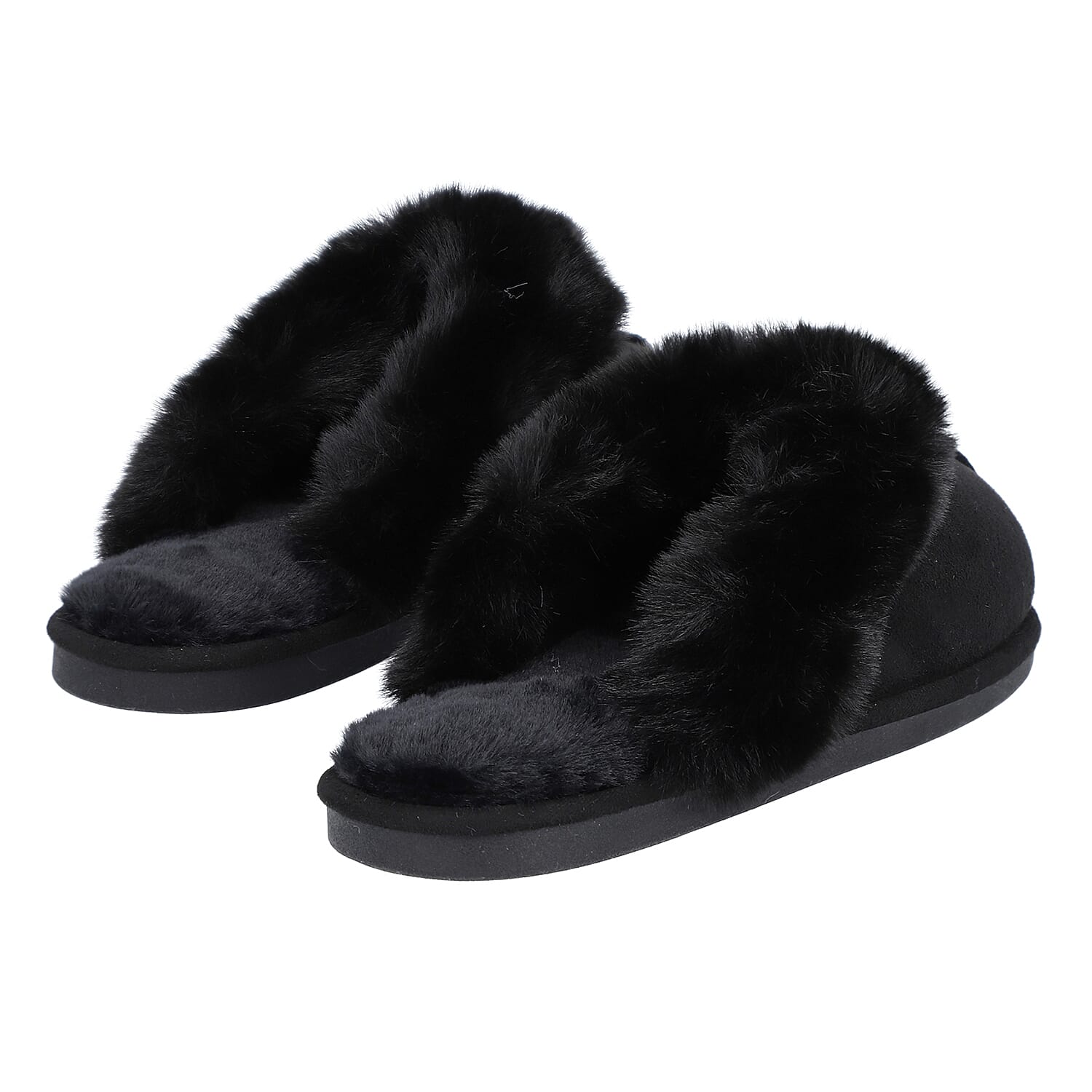 Chic and Elegant Rabbit Faux Fur Slippers - Black 3871288 0